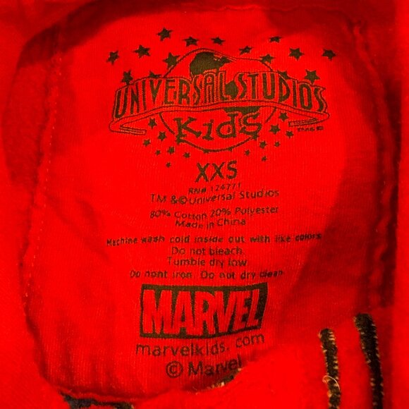 Marvel Kids Universal Studios Spider-Man Hoodie XXS Red & Blue - Picture 3 of 5
